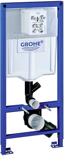 Grohe Rapid SL mit Spülrohr für externe Geruchsabsaugung.