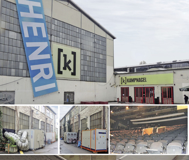 Abb. 1 Mietkälte im Außenbereich zur Einführung der Leitungen durch Fenster und Türen. Die luftführenden Ductings ermöglichen eine zugfreie Klimatisierung. Ihre textile Ummantelung reduziert Funktionsgeräusche.