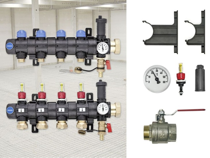 Zewotherm: Industrieverteiler für die Bauteilaktivierung und Industriebodenheizung. - © Zewotherm
