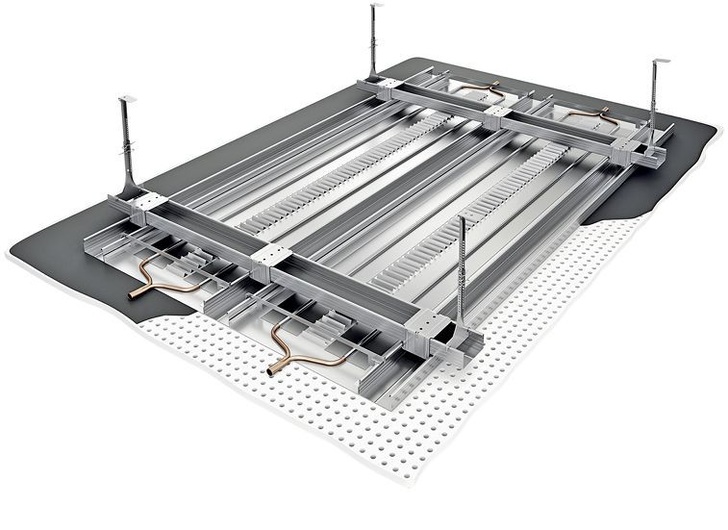 Zehnder: Heiz- und Kühldecken-System mit Gipskarton-Oberfläche.