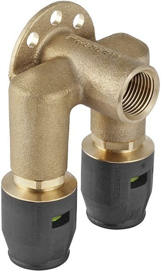 Geberit: PushFit-Doppel­armaturenanschluss.