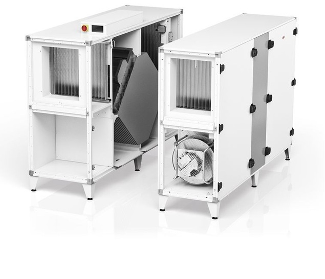 Wolf: In der Luftrichtung teilbares CLK-Lüftungs­gerät.