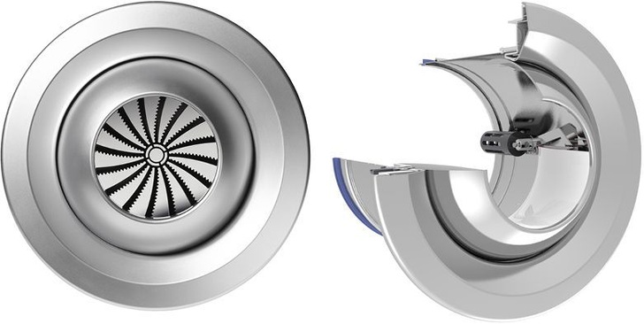 Trox: TJN mit Wurfweiten­reduzierung und Formgedächtnisaktor in der Schnittdarstellung.