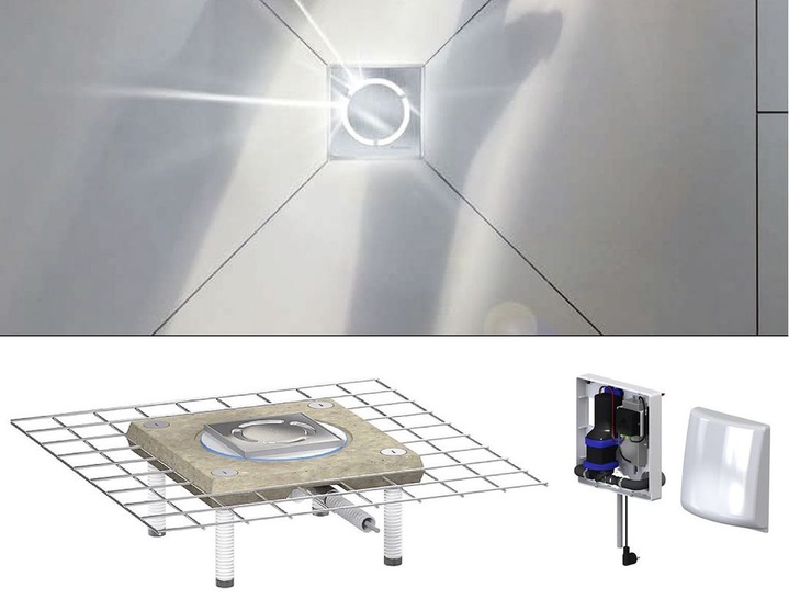 Dallmer: Bodenablauf CeraDrain Aktiv mit Sensor-Pumpe. - © Dallmer
 Dallmer: Bodenablauf CeraDrain Aktiv mit Sensor-Pumpe.