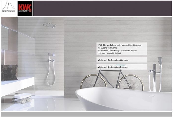 Auf www.showerculture.de kann man ein ­individuelles KWC-Duschsystem konfigurieren. - © KWC
