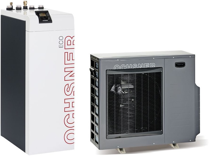 Ochsner: Heizungs-Wärme­pumpe ELW und Verdampfer­einheit.