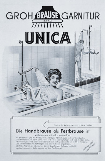 Die Hansgrohe Unica war 1953 die weltweit erste Brausestange. Für das Bad-Museum sucht Hansgrohe nun Deutschlands älteste Unica Brausestange.
