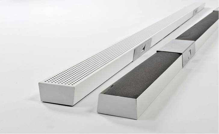 Innogration: Metallische Streifenabsorber für thermoaktive Bauteile. - © Innogration
 Innogration: Metallische Streifenabsorber für thermoaktive Bauteile.