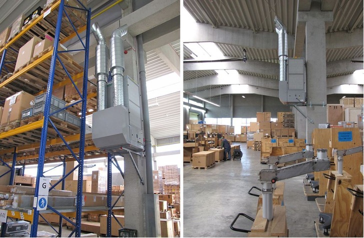 Abb. 1 CamCleaner von Camfil in den Lagern von Carl Zeiss IMT.