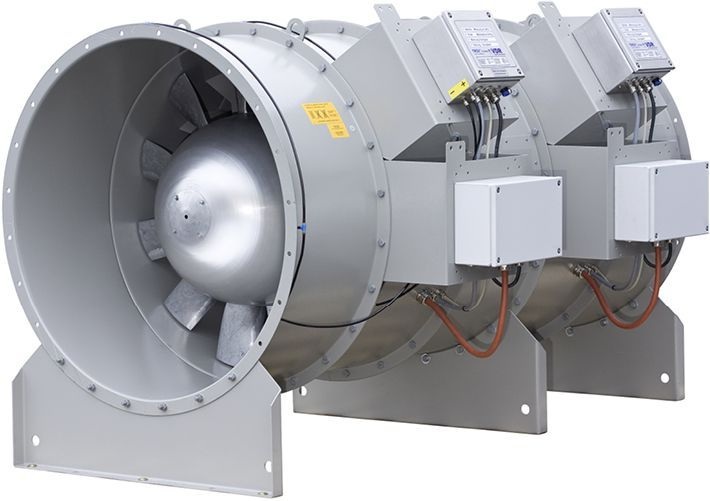 Trox TLT: EntrauchungsAxialventilator mit Venti­latorDiagnoseSystem und VolumenstromMesseinrichtung. - © Trox TLT
