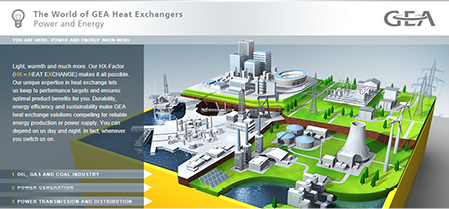 
Vom Einsatzgebiet zur detaillierten Anwendung – die HX-Kompetenzpräsentation von GEA Heat Exchangers. 
