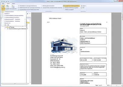 
Orca AVA 2014: In der Druckansicht kann das Layout angepasst werden. 
