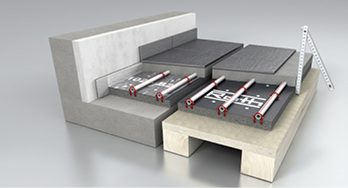 <p>
Roth: Quick-Energy Tacker-System auf Beton- und Holzbalkendecken. 
</p> - © Bild: Roth Werke


