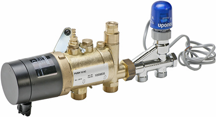 
Uponor: Regelungs- und Pumpeneinheit Fluvia T Push-12. 
