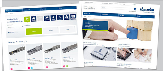 



Produkt- und Servicebereich des Kampmann-Portals. 
