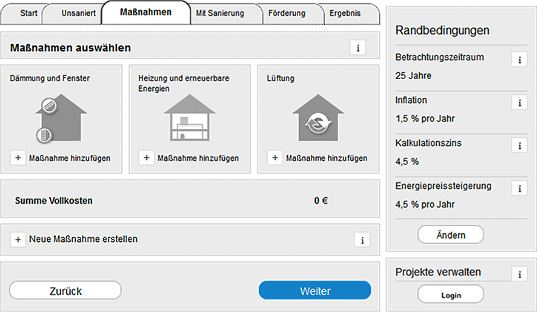 <p>
</p>

<p>
dena: Expertentool Wirtschaftlichkeit von Sanierungsmaßnahmen. 
</p> - © Bild: dena

