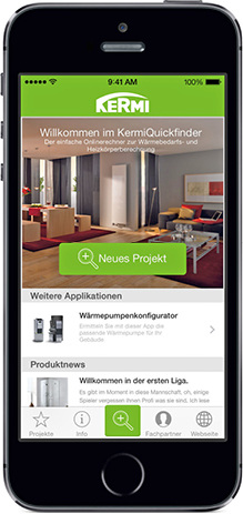 <p>
</p>

<p>
Kermi-App Quickfinder. 
</p> - © Bild: Kermi

