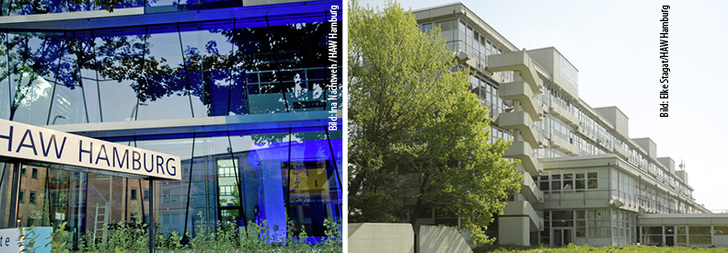
1
 Die Anlagentechnik von Gebäuden der HAW Hamburg am Campus Berliner Tor (links) und des Campus Bergedorf wurde im Rahmen eines Energiespar-Contractings energetisch saniert. 
