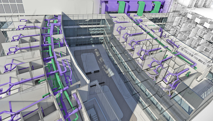 <p>
</p>

<p>
<span class="GVAbbildungszahl">1</span>
 Komplexe haustechnische Anlagen lassen sich heute nur noch mit TGA-spezifischer CAD-Software wirtschaftlich planen. ... 
</p> - © Bild: Autodesk

