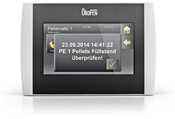 



ÖkoFEN: Die Heizungsregelung erinnert daran, Brennstoff zu bestellen. 
