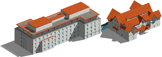 
mh-software: Gebäudemodelle mit Beschattung zur Übergabe an die Kühllastberechnung. 



