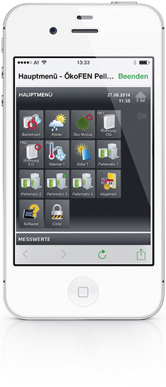 <p>
Hauptmenü der ÖkoFEN-App myPelletronic. 
</p>

<p>
</p> - © Bild: ÖkoFEN

