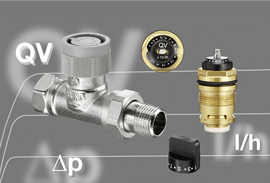 <p>
Oventrop: QV-Thermostatventil mit einstellbarem Durchflussregler. 
</p>
<p>
</p> - © Bild: Oventrop
 
Oventrop: QV-Thermostatventil mit einstellbarem Durchflussregler.