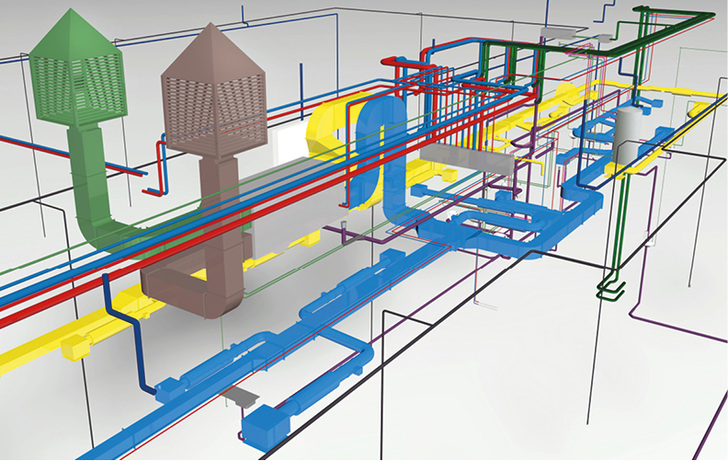 <p>
</p>

<p>
<span class="GVAbbildungszahl">1</span>
 Den Auftrag für die TGA-Ausführungsplanung eines Ausbildungszentrums hat das Ingenieurbüro Quednau aus Mönchweiler Ende 2013 für die Umstellung auf die modellbasierte Planung erfolgreich genutzt. Inzwischen wurden weitere Projekte (Bild) modellbasiert geplant. Markus Schenk, SHKL-Projektleiter bei Quednau: „Für TGA-Planung mit Engstellen ist es ein entscheidender Vorteil, direkt in 3D dimensionieren zu können.“
</p> - © Dipl.-Ing. Quednau, Mönchweiler

