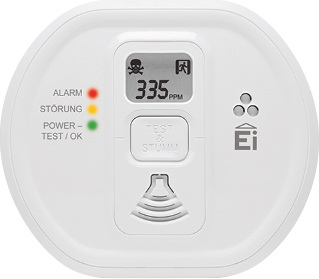 



Ei Electronics: CO-Warnmelder EI208 mit Display. 
