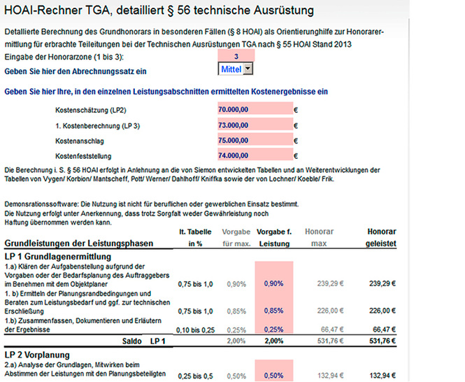
1
 Online-Detail-Rechner zur Berechnung von Teilen einer Leistungsphasen nach § 56 HOAI. 



