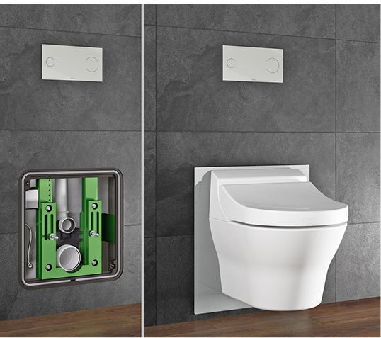 <p>
</p>

<p>
Viega: Eco-Plus-Dusch-WC-Element. 
</p> - © Viega

