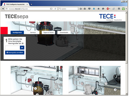 <p>
</p>

<p>
Tece: Online-Konfigurator für Tecesepa-S-Fettabscheider. 
</p> - © Tece


