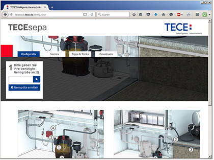 



Tece: Online-Konfigurator für Tecesepa-S-Fettabscheider. 
