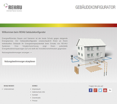 
Rehau: Online-Tool Gebäudekonfigurator. 




