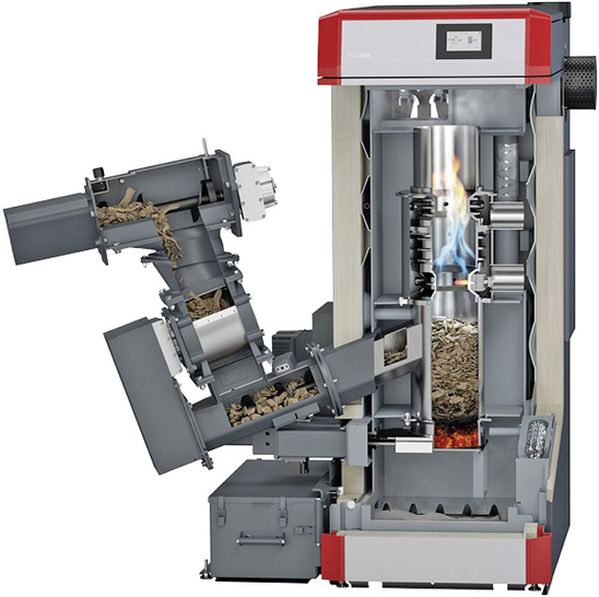 <p>
<span class="GVAbbildungszahl">1</span>
 Schnittzeichnung durch den PuroWIN. Bei der Gegenstromvergasung wird das Holzgas vor der eigentlichen Verbrennung gereinigt, sodass niedrigste Emissionswerte erreicht werden. 
</p>

<p>
</p> - © Windhager

