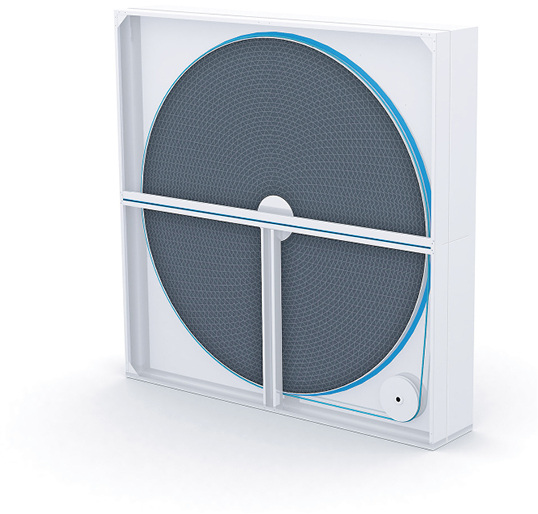 
1
 Rotations-Wärmeübertrager RRA von Klingenburg. Seine Twin-Kontaktdichtungen reduzieren die Leckage auf ca. 2 % und machen ihn zum dichtesten Rotor auf dem Markt. 



