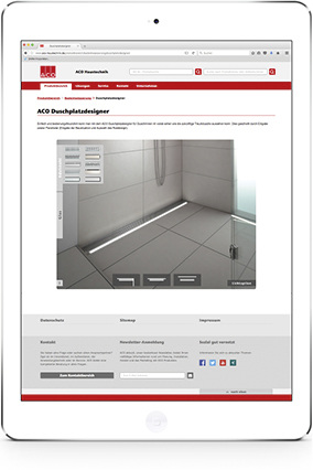 



ACO Haustechnik: Online-Duschrinnen-Konfigurator. 
