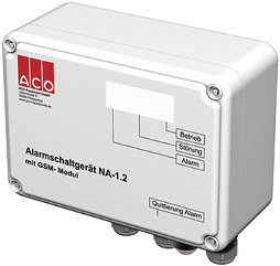 
ACO Haustechnik: Alarmschaltgerät mit GSM-Modul. 



