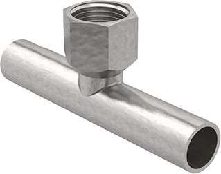 



Geberit Mapress: C-Stahl-T-Stück mit Gewindemuffe. 
