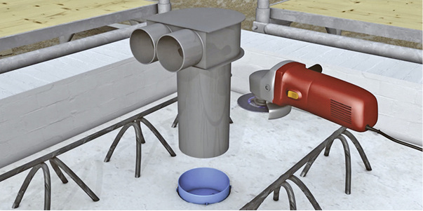 



Primo: Montage des Deckenstutzens an der Lüftungshülse. 
