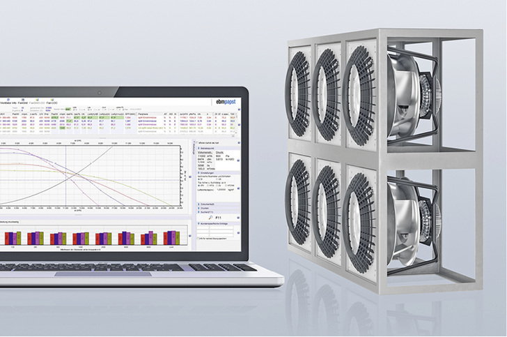 <p>
</p>

<p>
<span class="GVAbbildungszahl">1</span>
 Mithilfe des Auswahlprogramms FanScout von ebm-papst lässt sich die wirtschaftlichste Ventilatorkombination ermitteln, auch für FanGrids. 
</p> - © ebm-papst

