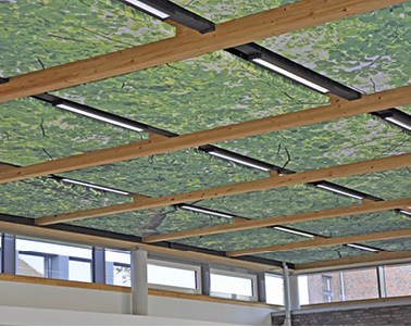 <p>
</p>
<p>
Best: Heiz-Kühl-Decke als Blätterdach. 
</p> - © Best
 
Best: Heiz-Kühl-Decke als Blätterdach.