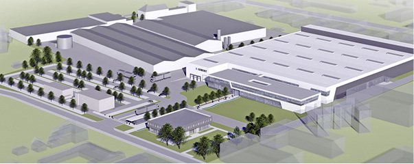 <p>
</p>

<p>
Visualisierung des neuen Produktions- und Verwaltungsgebäudes der Geberit Mapress GmbH am Standort Langenfeld nach dem ersten Bauabschnitt. 
</p> - © Ropertz & Partner

