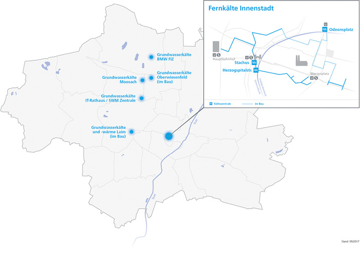 <p>
</p>

<p>
<span class="GVAbbildungszahl">1</span>
 Fernkälte-Projekte in München. Die Stadtwerke München bewerten das Interesse an einem Fernkälteanschluss von Anliegern, aber auch von Liegenschaftsverwaltern in Gewerbe- und Industriegebieten als hoch. 
</p> - © Stadtwerke München

