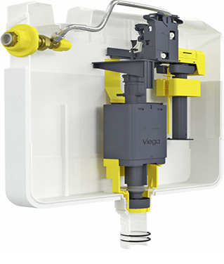 <p>
</p>
<p>
Viega: Im Ablaufventil vormontierte Spülstromdrossel. 
</p> - © Viega
 
Viega: Im Ablaufventil vormontierte Spülstromdrossel.