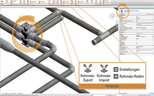 <p>
</p>

<p>
Solar-Computer: 6-Wege-Ventil einer abgerufenen Revit-Familie als Detail eines Vierleitungssystems. 
</p> - © Solar-Computer

