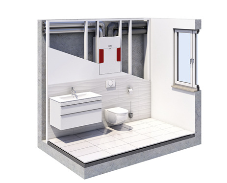 
Helios: KWL EC 170 W in einer Vorwand.



