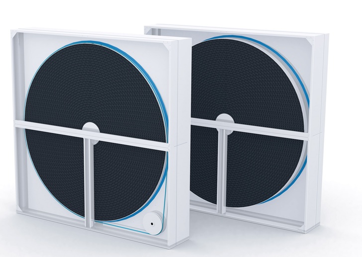 Fast völlig dichter Rotations-Wärmeübertrager RRA von Klingenburg. - © Klingenburg
 Fast völlig dichter Rotations-Wärmeübertrager RRA von Klingenburg.