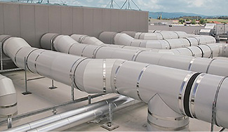 <p>
</p>
<p>
Installierte Ventaflex-Luftleitungen. 
</p> - © Ventaflex
 
Installierte Ventaflex-Luftleitungen.