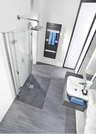 



HSK: Exklusiv Drehfalttürlösung Halbkreis. 
